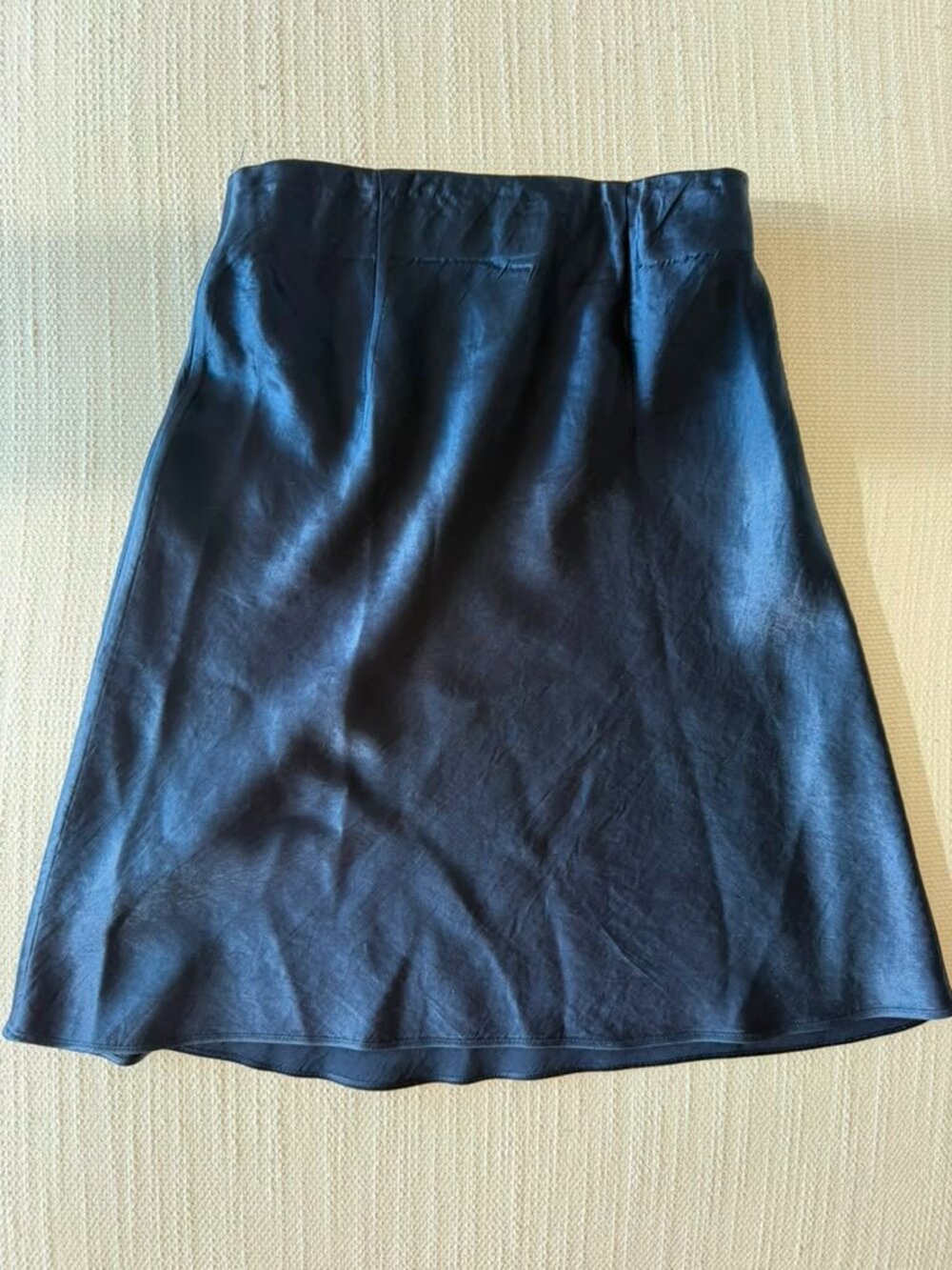 Babaton Navy Silk Mini Skirt